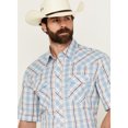 thumbnail image 2 of Wrangler Men's 20X Advanced Comfort Plaid Print Short Sleeve Snap Stretch Blue, 2 of 4