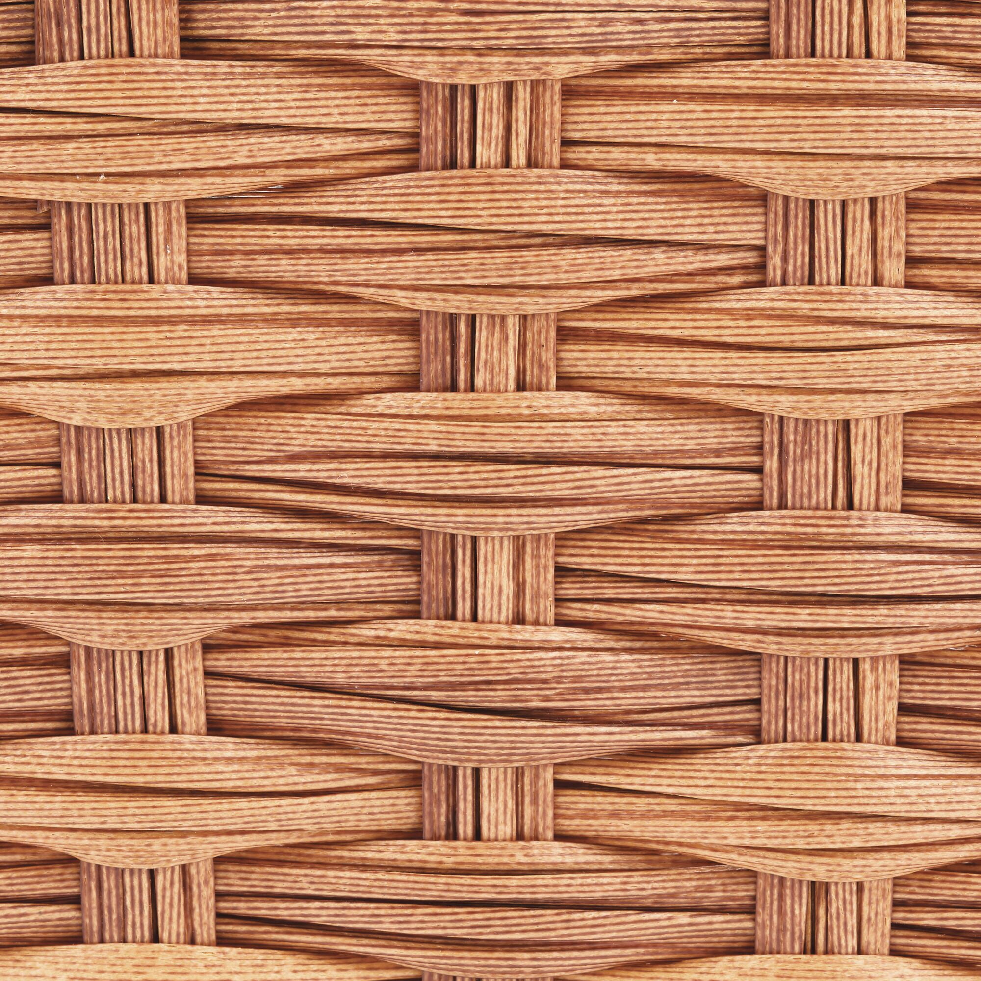 mDesign Woven Square Trash Can Wastebasket, Garbage Container Bin - Brown