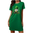 thumbnail image 4 of Sakmal Moo Moos for Women Nightgowns St Patrick's Day Short Sleeve Plus Size Sleepwear Shamrock Print Short Irish St Paddys Day Nightgowns for Women M, 4 of 5