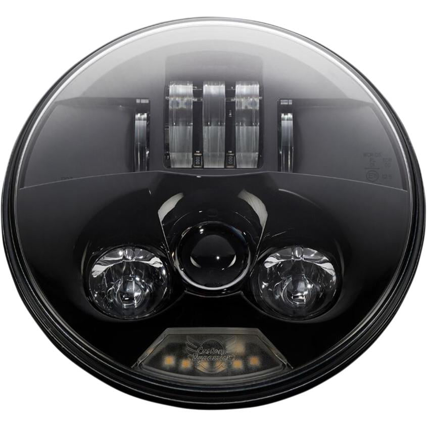 TruBeam Headlights Black/Chrome Reflector Custom Dynamics CDTB-7-IF-B 7in