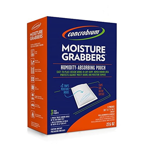 Concrobium Moisture Grabbers Humidty Absorbing Pouch, 3 Pack, 783G