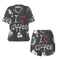 thumbnail image 6 of Rocae I Love Coffee for Two Piece Sleepwear Pajamas Sets for Women Soft Short-Sleeved Pjs with Lounge Shorts XX-Large, 6 of 9