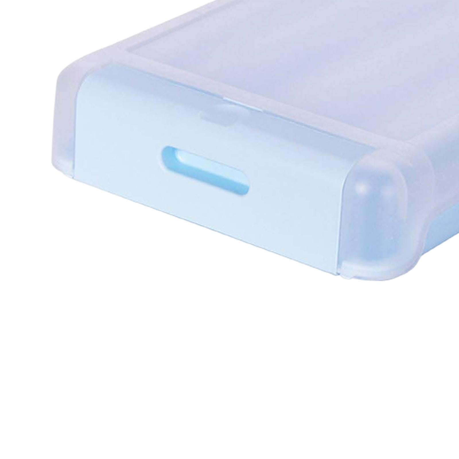 Egg Holder Clear Easy Retrieval Large Capacity Automatic Rolling Stackable Egg Container with Lid Portable for Refrigerator Kitchen Picnic Blue