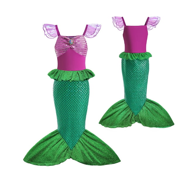 Disfraz de La Sirenita de Disney para ninos y ninas vestido de princesa Ariel para vacaciones de verano ropa de playa Cosplay de sirena vestidos de cumpleanos 2024 Bodega Aurrera en linea