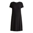 thumbnail image 4 of Time and Tru Women's Rib Knit Swing Dress with Short Sleeves, Sizes XS-XXXL, 4 of 4