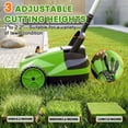 thumbnail image 4 of Electric Small Lawn Mower with Auto Shut-Off Sensor, 3 Position Cutting Height, 9.9Lbs Lightweight Cordless Push Mower Battery Powered for Garden/Yard/Farm, Gardening Gifts for Parents, Seniors, 4 of 8