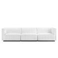thumbnail image 3 of Modway Conjure Channel Tufted Upholstered Fabric Sofa in Black White, 3 of 10
