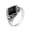 Silver Black, variant on Men's Stainless Steel Vintage Personalized Synthetic Turquoise Stone Rings Thumb Pinky Ring Silver White Size 10