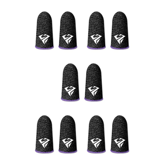 Seitruly 10 piezas Teléfono Gaming Fingertip Sleeves Guantes de pantalla táctil a prueba de sudor Cubiertas de fibra transpirable a prueba de Type2 NO2