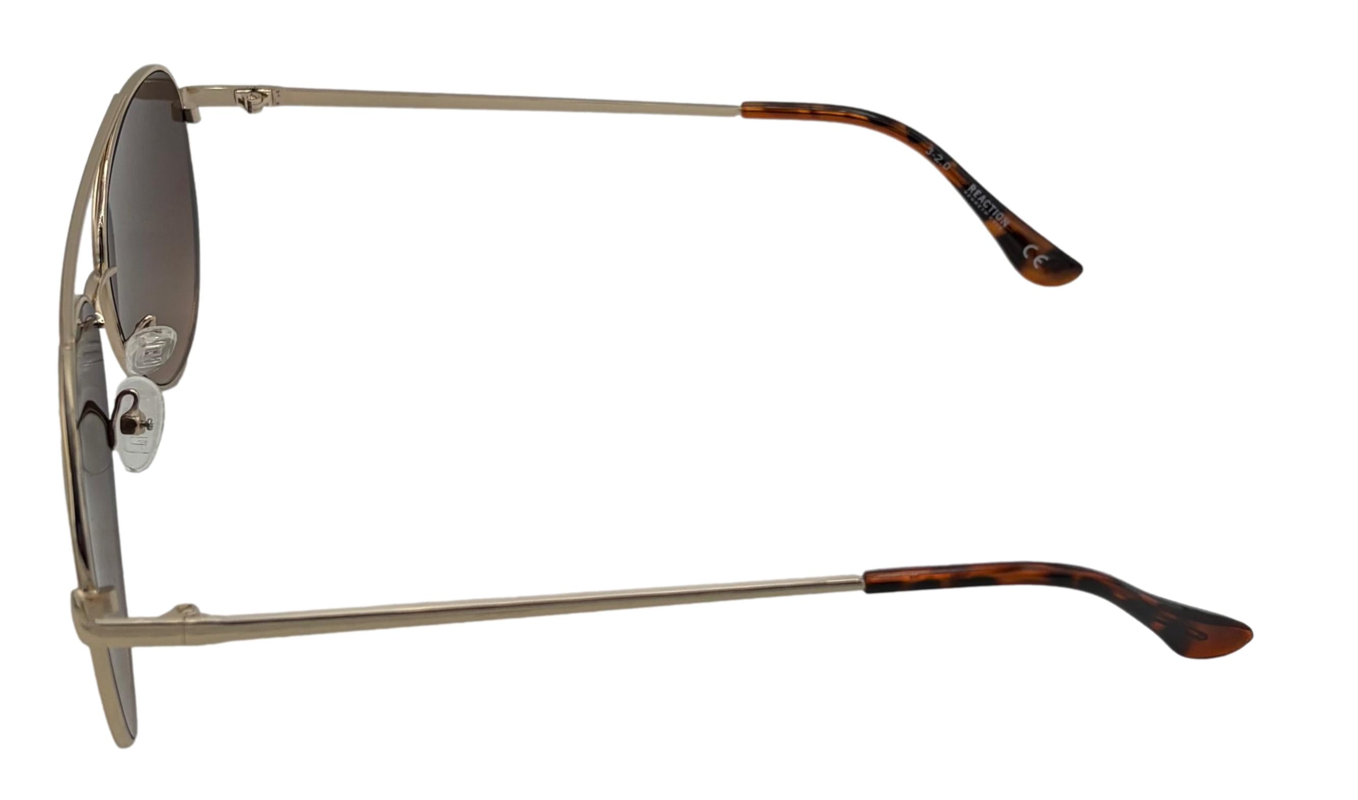 Kenneth Cole Reaction Mens Gold Metal Aviator Sunglass, Gradient Lens KC1386 32F