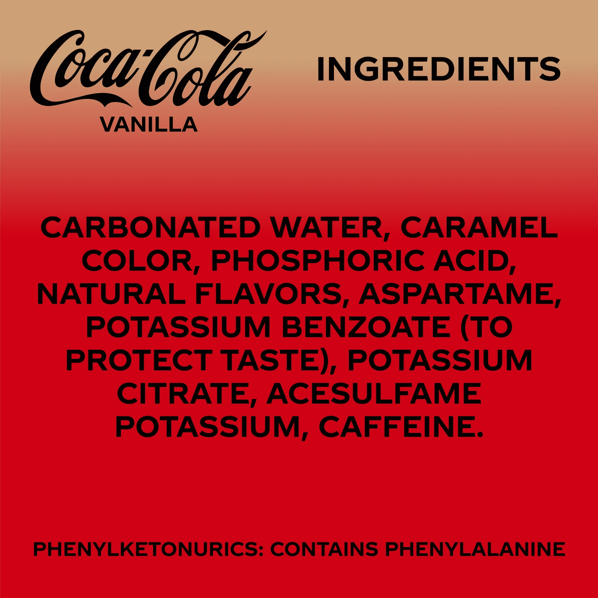 Coca-Cola Vanilla Soda Pop Zero Sugar, 12 fl oz, Pack of 18