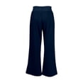 thumbnail image 7 of Bibifish Womens Pants Black Drawstring Waist Soft Loose Wide-Leg Pants Fit Casual Daily Errands Weekend Relaxing Pants With Side Pocket, 7 of 7
