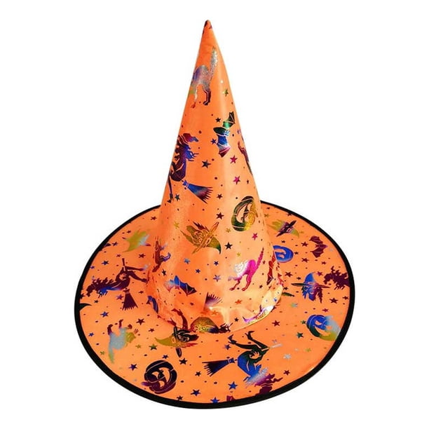 Minnieouse Gorros transpirables para niños y adultos, sombrero de para mascarada de mago, accesorios de disfraces para fiesta de Halloween, Disfraces de disfraces Naranja