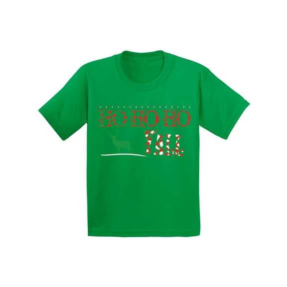 Awkward Styles Ho Ho Ho Yall Christmas Shirts for Kids Xmas Reindeer Christmas Shirts for Boys Christmas Shirts for Girls Holiday T-Shirt Youth Christmas Tee Funny Kid's Christmas Holiday Shirt
