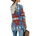 thumbnail image 3 of Bohemian Print Women Loose Casual Sweater Cardigan Coat, 3 of 5