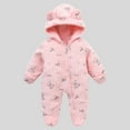 thumbnail image 2 of Rhuody Girl Winter Onesies 6-9 Months Long Sleeve Bodysuit Outfit Winter Warm Romper Jumpsuit Playwear For Toddler Classic Cozy Clothings Pink, 2 of 3