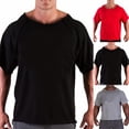 thumbnail image 3 of Men Casual Round Neck Cotton T-shirt Fitness Gym Wear Bodybuilding Workout Tee, 3 of 6