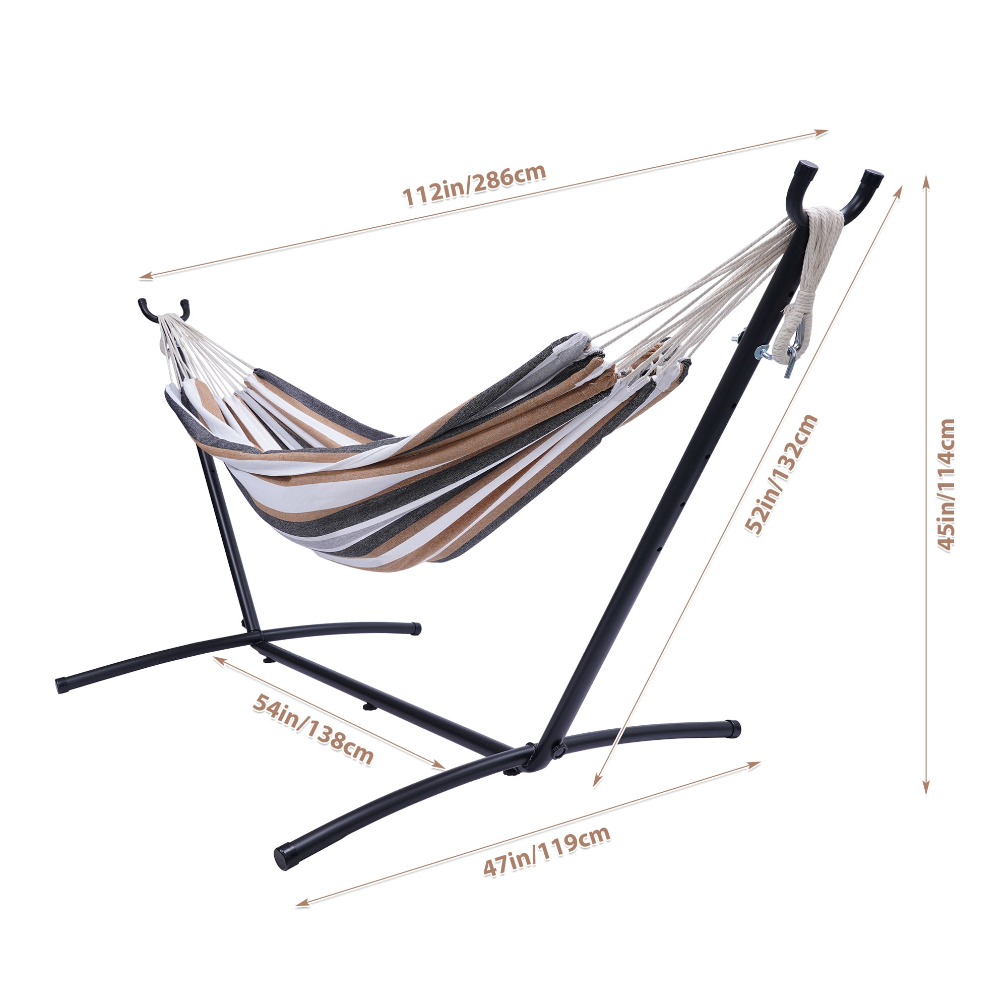 Clearance! Hammocks & Stand Sets for Patio & Garden, Portable Hammock with 8.5 FT Stand, Hammock with Space-Saving Steel Stand Includes Portable Carrying Case (Rainbow), S10384