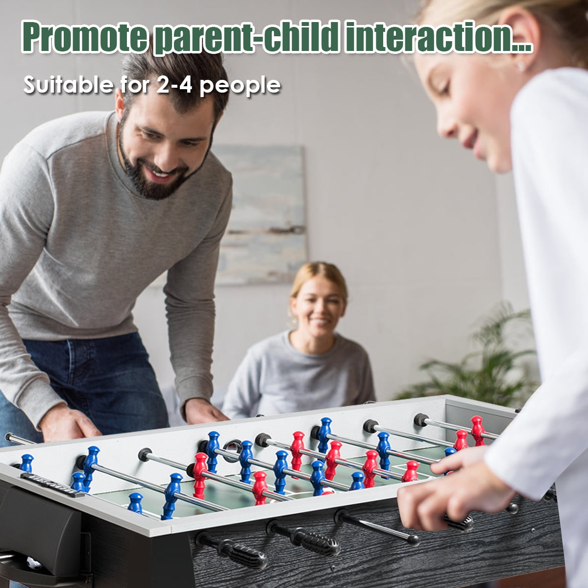 Gymax 48'' Competition Sized Wooden Soccer Foosball Table Adults & Kids Home Recreation