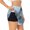 Black, variant on Winter Reindeer In Snowy Mountains for Women's Double Layer Athletic Shorts High-Performance Gym Shorts with Inner Pocket, Elastic Waistband-Large