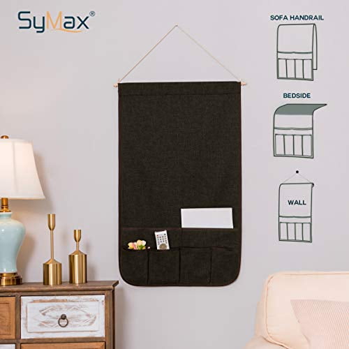 TV Control Cell Phone Black, 35 inch SyMax Sofa Armrest Storage Organizer with 6 Pockets Couch Non-Slip Armchair Caddy for Recliner Remote Holder