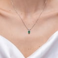 thumbnail image 4 of ANGARA Natural Oval 1.1 ct Emerald XO Pendant with Diamonds in 14K Yellow Gold for Women (Size-8x6mm) | May Birthstone, Birthday, Anniversary, Jewelry Gift for Women | Natural Emerald Necklace, 4 of 11