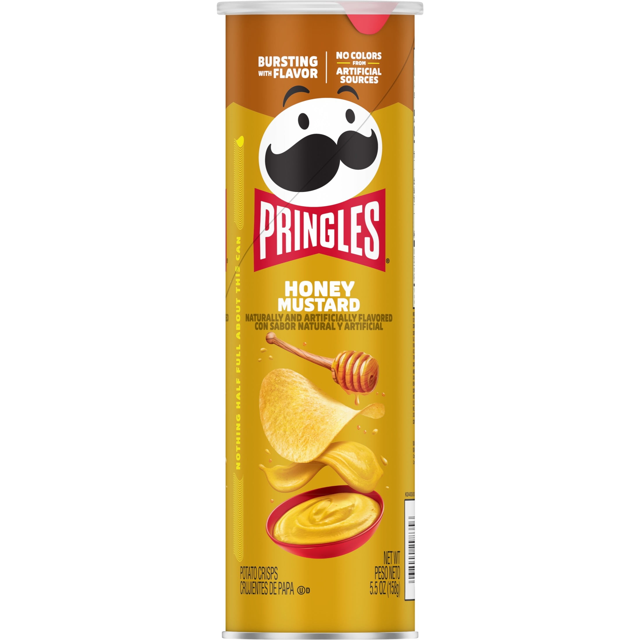 (7 pack) Pringles Honey Mustard Potato Crisps Chips, Lunch Snacks, 5.5 oz Canister