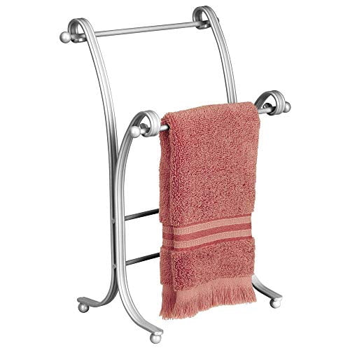 mDesign Decorative Metal Towel Holder Stand for Bathroom Vanity
