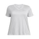 thumbnail image 1 of Camiseta Under Armour Tech Twist con cuello en V para mujer, 1 x halo gris, 1 of 1
