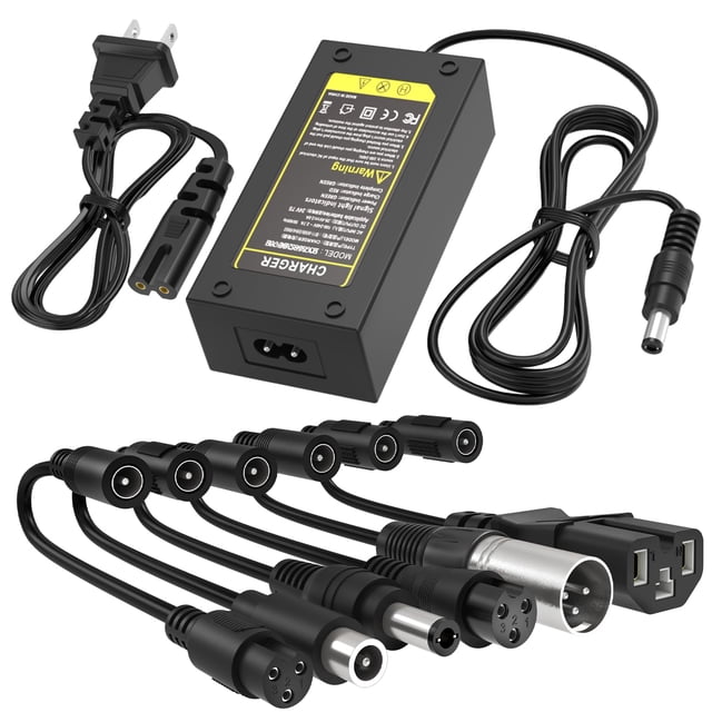 Cargador BOEEA 42 V 2A universal con 7 enchufes para iones de litio de 36 V