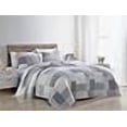 thumbnail image 3 of Chezmoi Collection Anderson 2-Piece Printed Patchwork Quilt Set - Plaid Checkered Stripe Coverlet - Pre-Washed Microfiber Lightweight Reversible Bedspread, Twin Size, 3 of 4