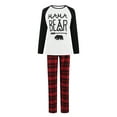 thumbnail image 1 of Ensemble de Pyjamas de Noël Famille Parent-Enfant Motif Ours Col Rond Manches Longues Hauts + Pantalons à Carreaux Tenues, 1 of 5