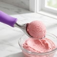 thumbnail image 3 of Ice Cream Scoop, 1 Pcs Stainless Steel Ice Cream Scooper, Comfortable Ergonomic Handle, Easy Release, Easy Clean, for Sorbet Purple 8.9 in, 3 of 7