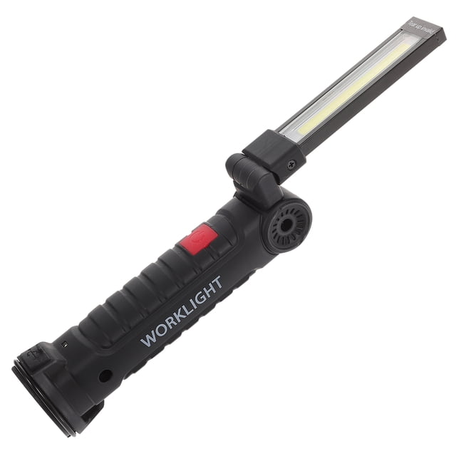 EeaseCA 1PC LED Car Emergency Work Maintenance Light USB Rechargeable Outdoor Camping Foldable Light Flashlight (W52, Black)