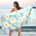 thumbnail image 6 of Blue Little Daisies Beach Towel Fast Drying Camping Towels Sand Free Beach Blanket Soft Absorbent Travel Sport Towel for Gym Bath Shower Swimming 30" x 60" Washcloth Gift, 6 of 7