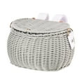 thumbnail image 5 of Waterproofs Plastic Wovens Bikes Basket Kids Bicycles Wicker Basket Childrens Bicycles Front Basket for Boy Girl, 5 of 8