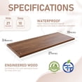 thumbnail image 3 of Kaboon 27 inch Long 10 inch Deep Floating Shelves for Wall Set of 2, Large Open Shelves Wall Mounted, Space Saving Home and Commercial Use, Dark Walnut, 3 of 6
