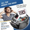 thumbnail image 3 of Reproductor de CD y casete KLIM con Bluetooth y radio AM/FM, color plata, 3 of 7