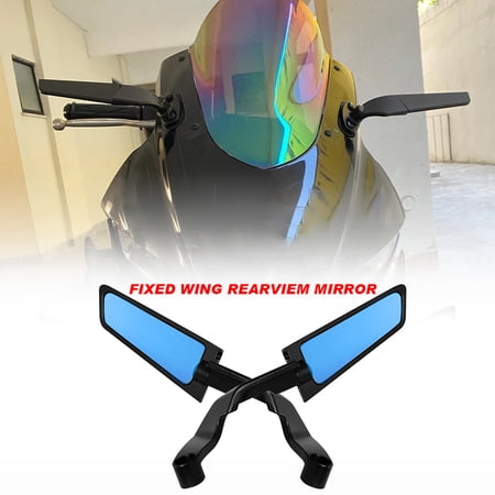 2-Wind Swivel Wing Rearview Side Mirror Adjustable Blue lenses fit for BMW S1000RR 2009-2021