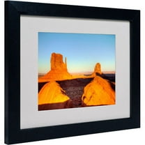 Trademark Fine Art "Monument Valley Sunset" Matted Framed Art by Pierre Leclerc