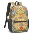 thumbnail image 2 of Pioneer Flower Floral Print Pattern 17" School Backpacks for Teens,Waterproof Oxford Fabric,S-Shape Padded Straps for School,Travel,Hiking,Camping, 2 of 6