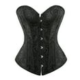 thumbnail image 1 of Grebrafan Corset Demoiselle d'Honneur Fête Brocart Bustier Femme Noir TG, 1 of 1