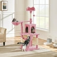 thumbnail image 3 of RONG-3 Sturdy Cat Tree Tower Cozy Kitten Condo Durable Scratching Post with Soft Hammock Basket 54in Indoor Safe Interactive Pet Play Spot,Pink, 3 of 10