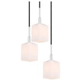 thumbnail image 2 of Woodbridge Lighting Langston 3-Light Glass Pendant in Chrome/Bronze/Opal, 2 of 5