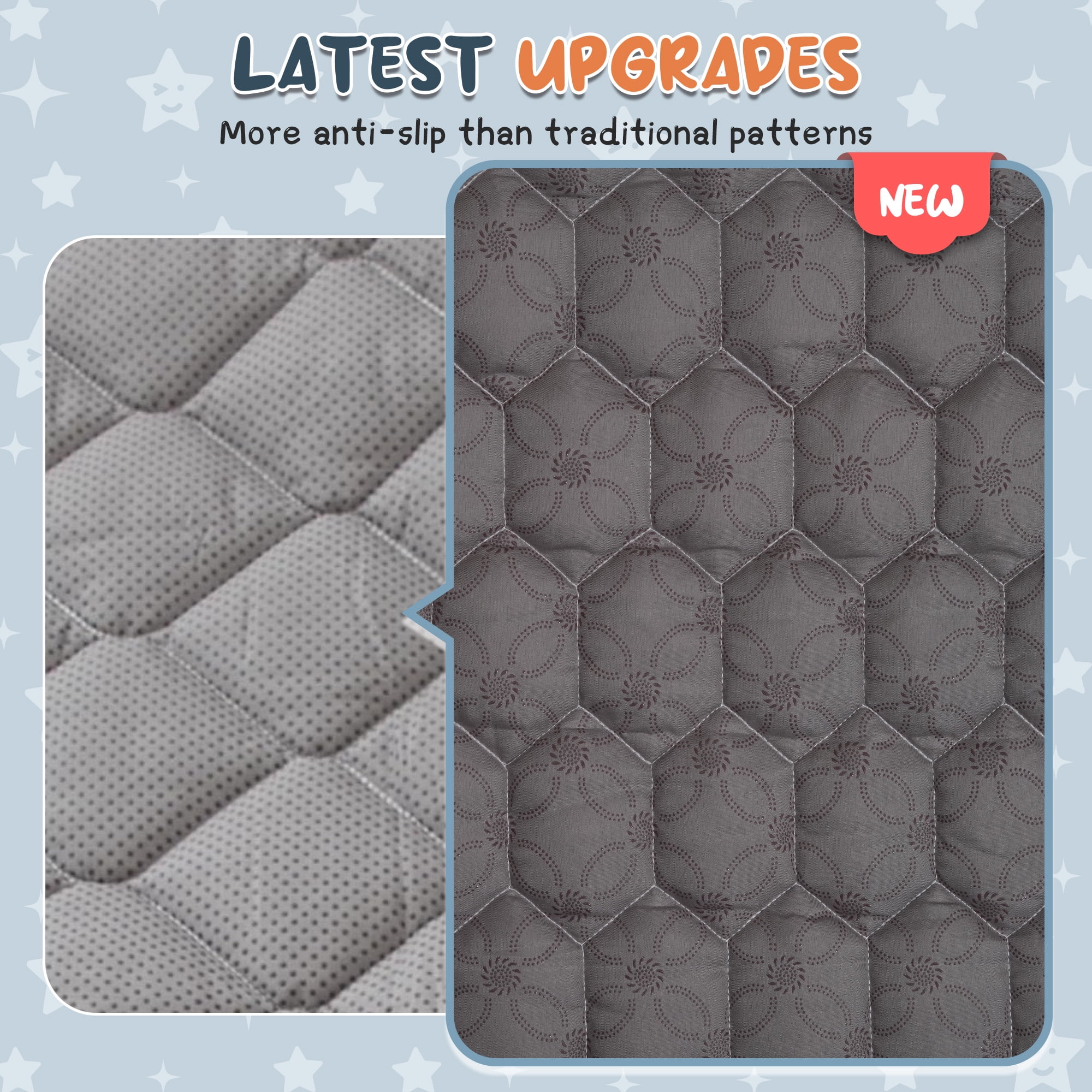 Foldable Baby Play Mat 50in*50in, HDJ Baby Mat for Floor Playpen, Portable Crawling Mat for Babies Toddlers Infants, Blue