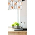 thumbnail image 3 of Ambesonne Starfish Window Valance, Graphic Illustration of Summer Season Inspired Aquatic Animals Tropical Climate, Curtain Valance for Kitchen Bedroom Decor with Rod Pocket, 54" X 18", Orange White, 3 of 3