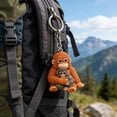 thumbnail image 2 of Protect Punch Monkey Keychain, 3D Cute Monkey Holding Plush Toy Hanging Keychain for Backpack Purse Car Keys Gift, 2 of 8