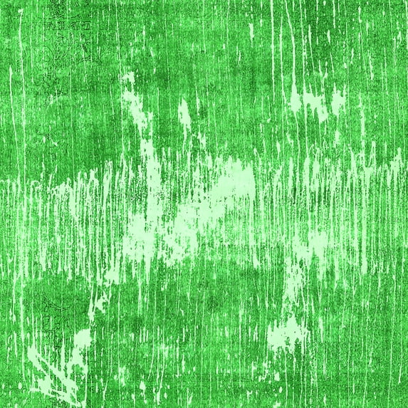 Ahgly Company Indoor Square Abstract Green Modern Area Rugs, 6' Square