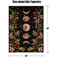 thumbnail image 7 of Bailu Moonlit Garden Tapestry, Moon Phase Surrounded by Vines and Flowers Black Wall Decor Tapestry 60×80 inches, 7 of 7