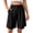 Black, variant on Womens Bermuda Shorts, High Waist Pleated Tailored Work Trousers with Pockets for Summer Work